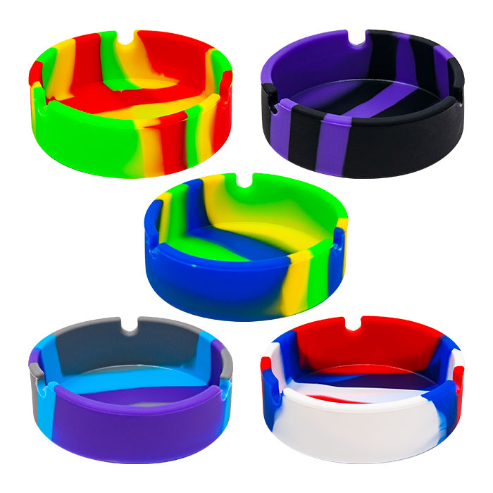 Red Circular Shaped Silicon Ashtray