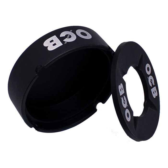 OCB Black Circular Silicone Ashtray