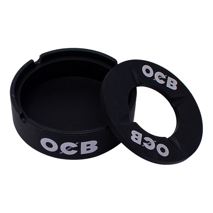 OCB Black Circular Silicone Ashtray