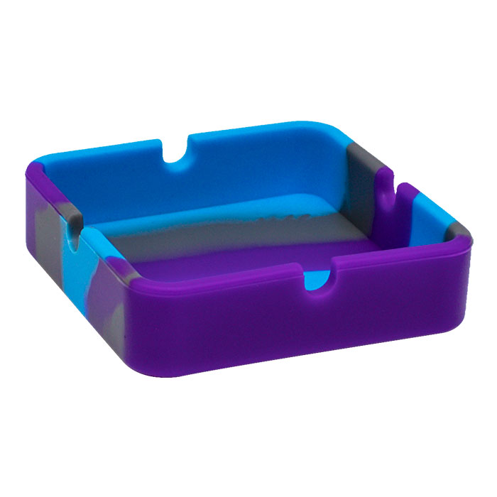 Purple Square Shaped Silicone Ashtray