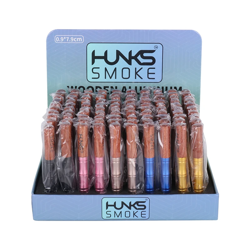 HUNKS SMOKE WOOD ALUMINUM CHILLUM 10CT