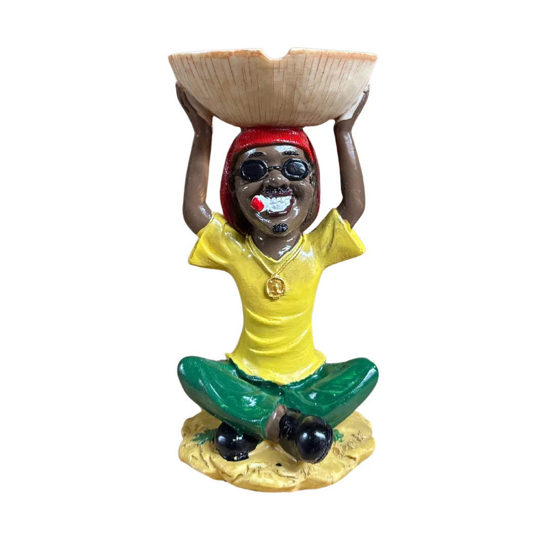 RASTA MAN HOLDING BIG BOWL ASHTRAY