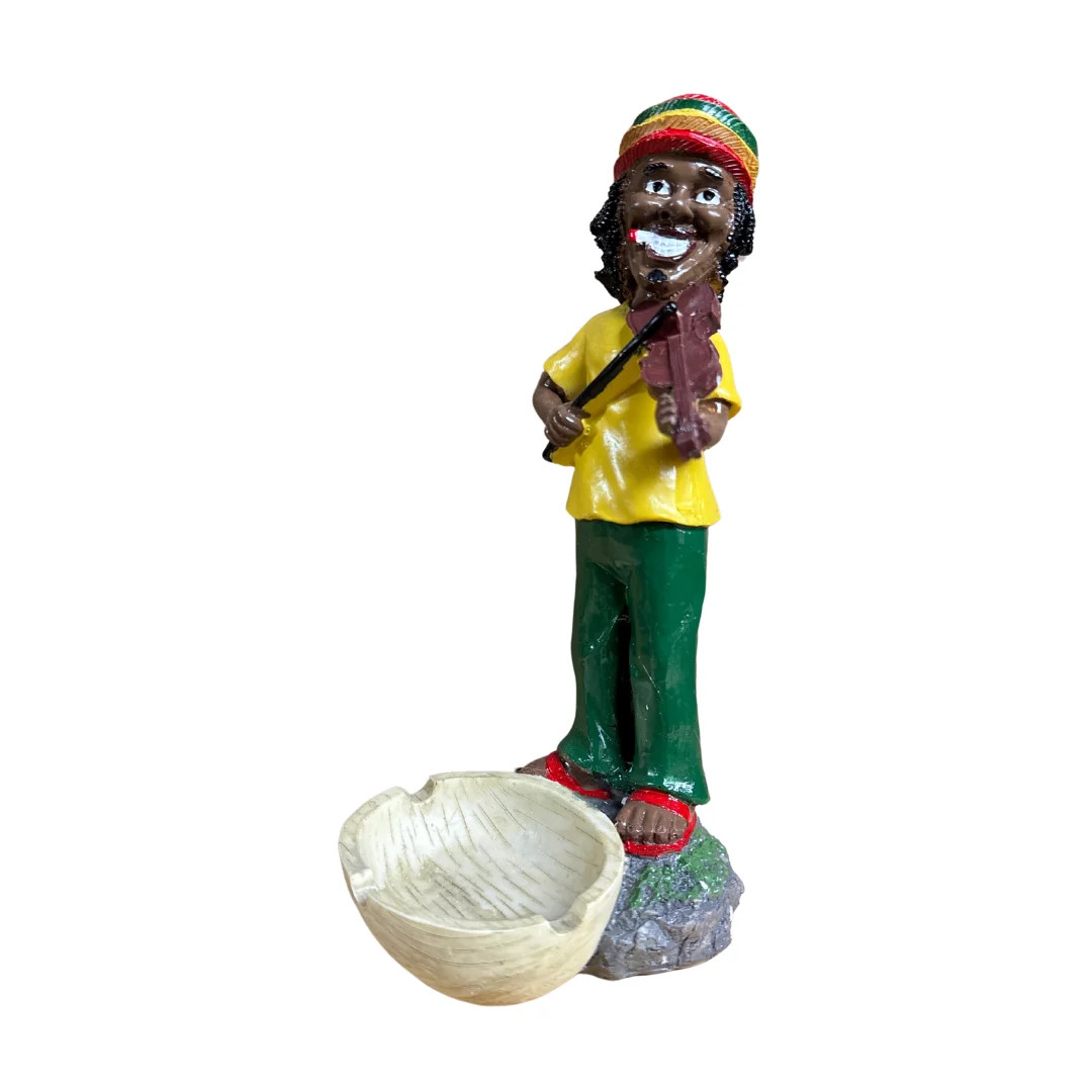 RASTA MAN HOLDING FLOWER ASHTRAY