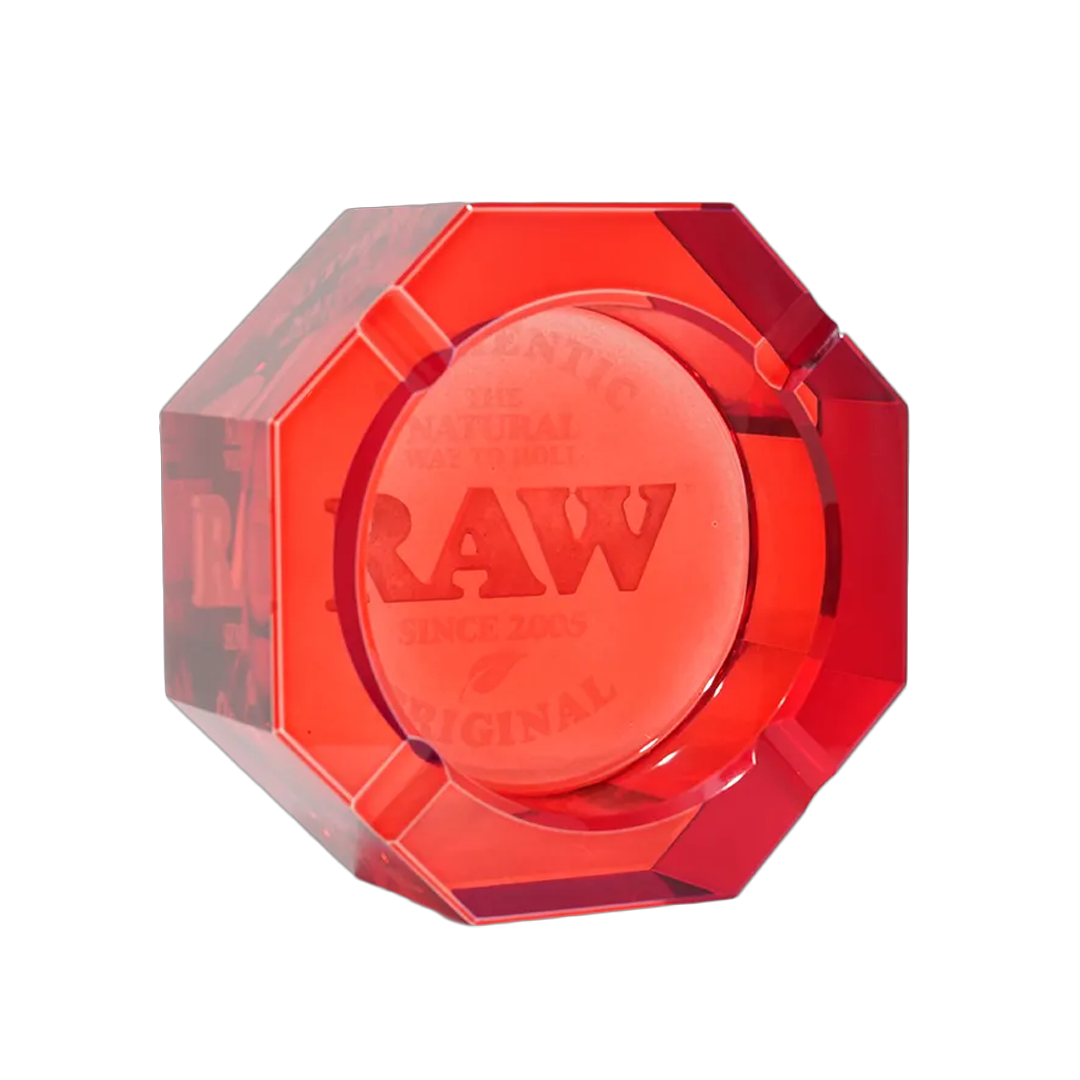 RAW RED GLASS ASHTRAY