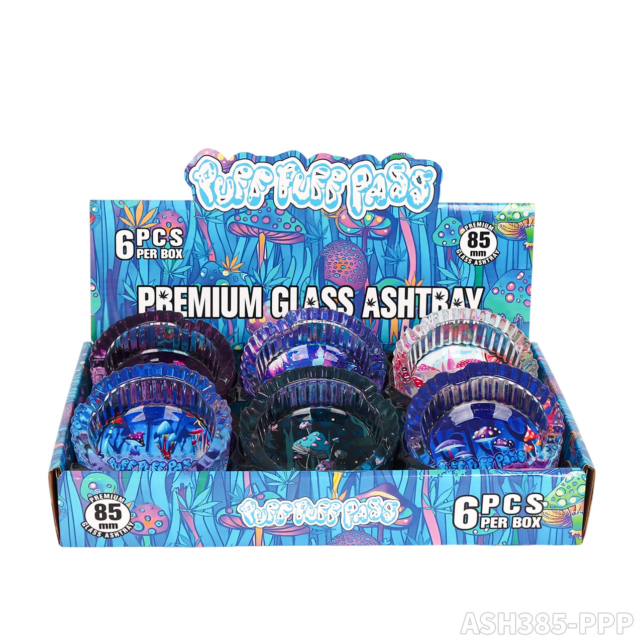 PUFF PUFF PASS PREMIUM GLASS ASHTRAY