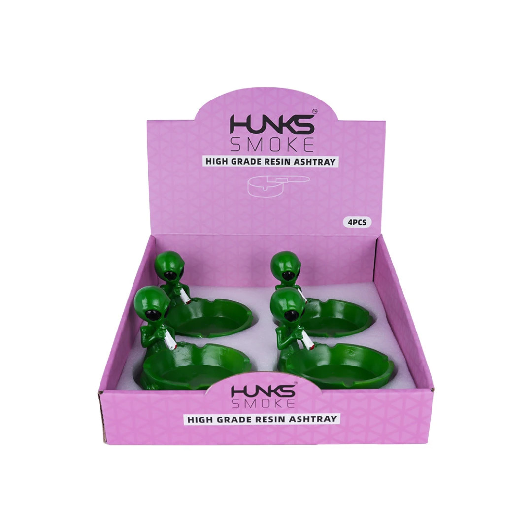 HUNKS SMOKE RESIN ASHTRAY 4CT DISPLAY