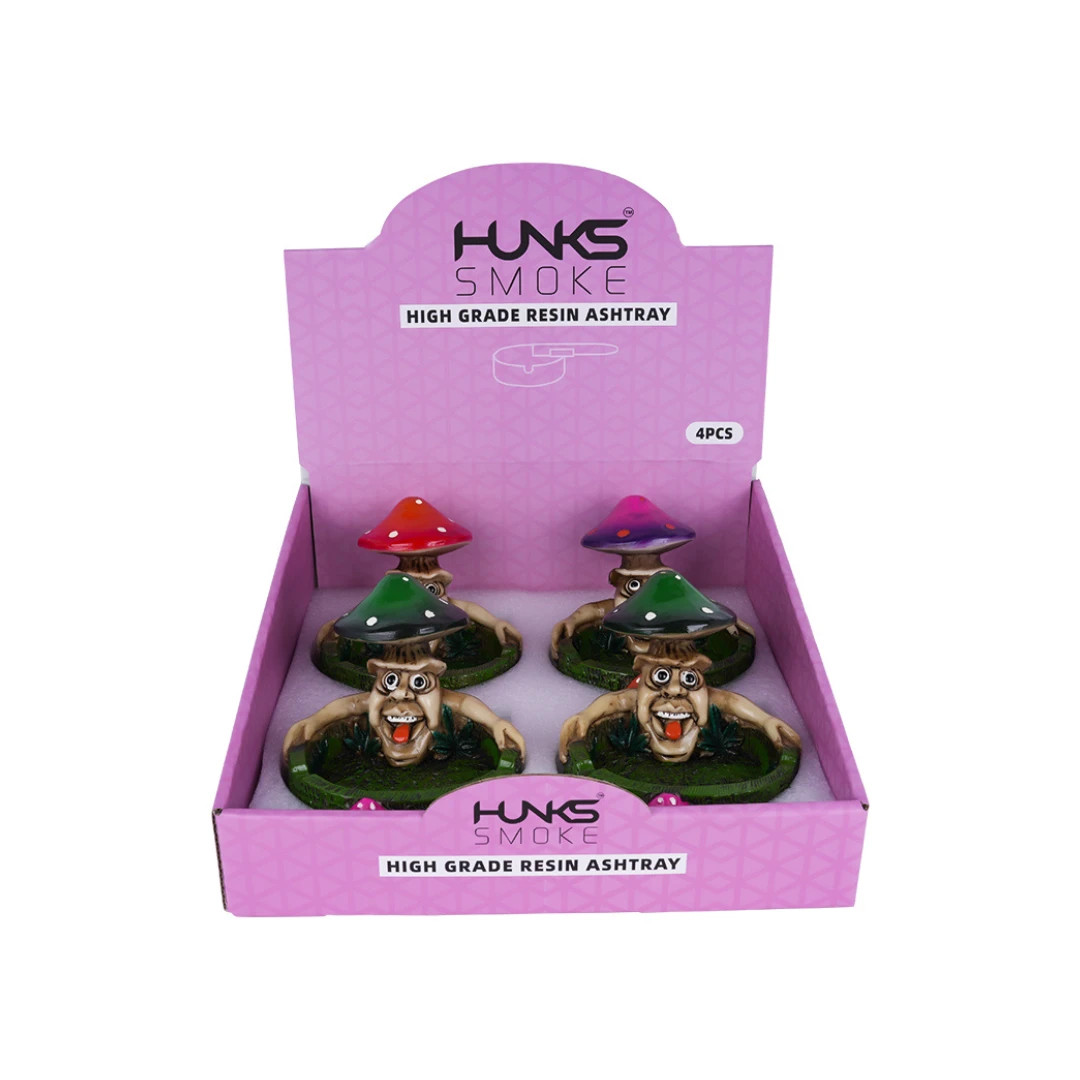 HUNKS SMOKE RESIN ASHTRAY 4CT CTC