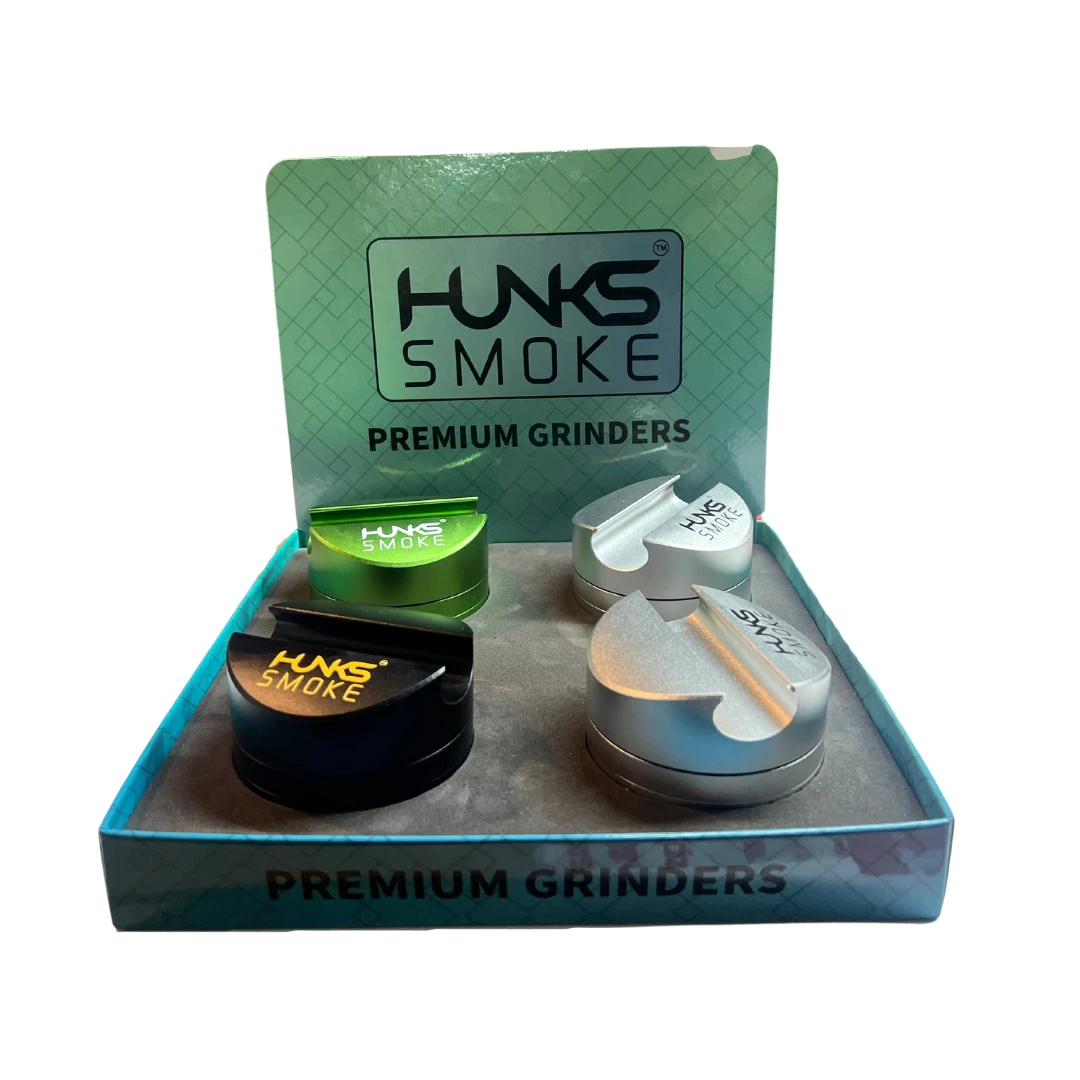HUNKS SMOKE ALUMINUM GRINDER 4CT