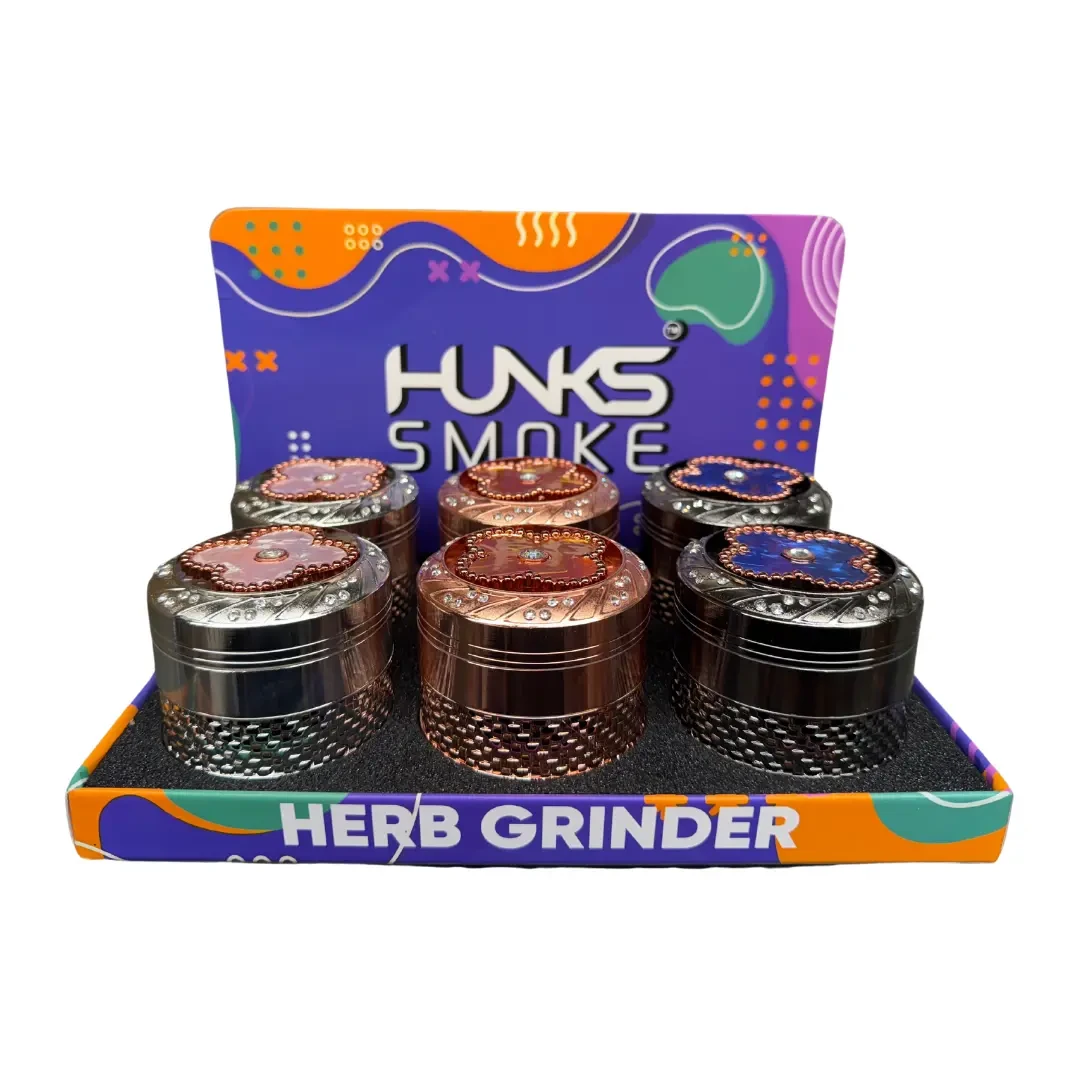 HUNKS SMOKE METAL SPINNING FLOWER GRINDER