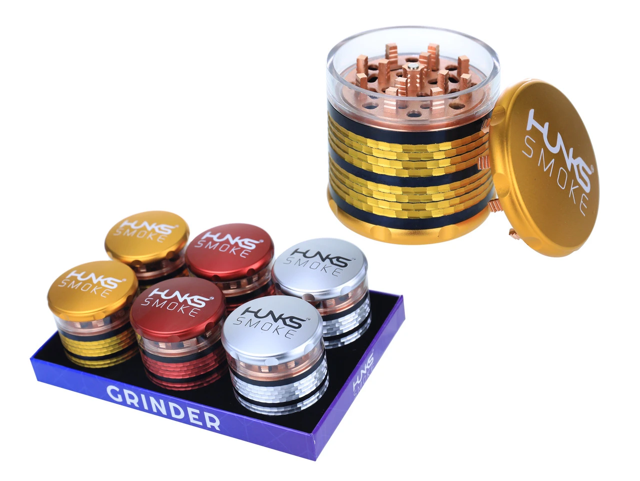 HUNKS SMOKE PREMIUM GRINDERS 6CT