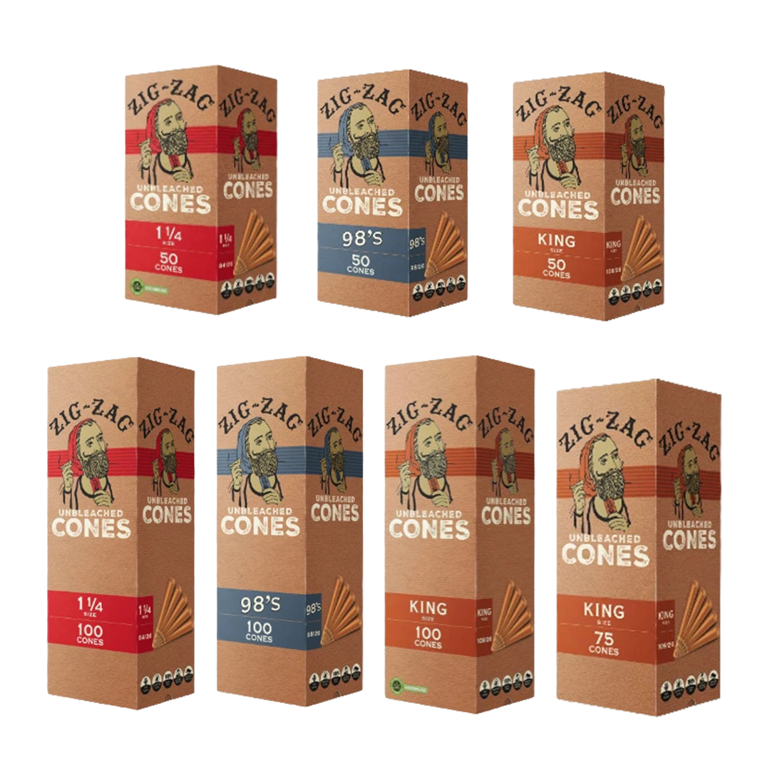 ZIG-ZAG UNBLEACHED MINI BULK CONES