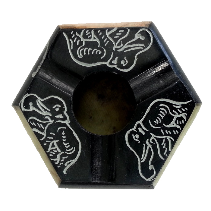 Hexagonal Carved Stone Ashtray