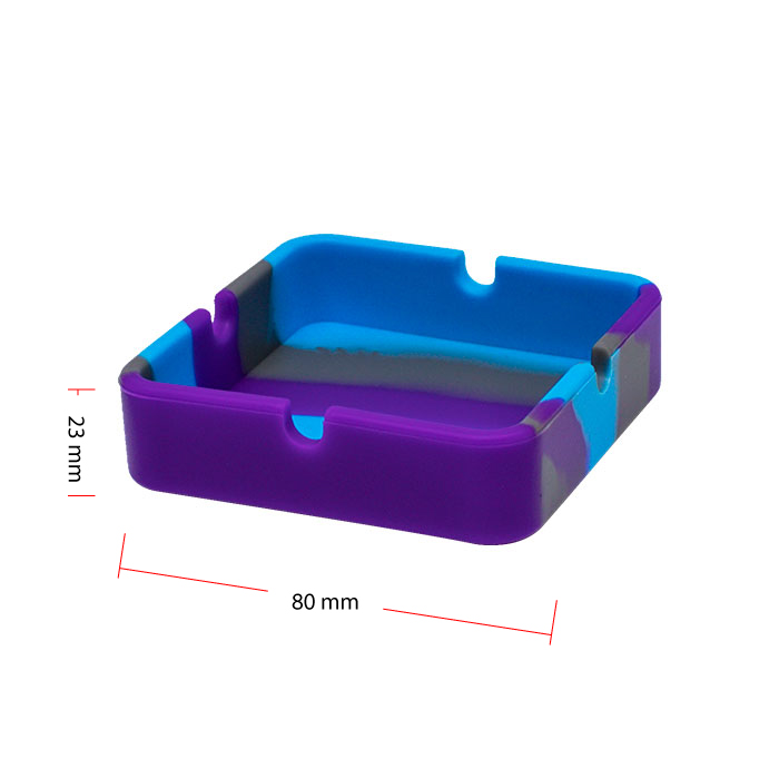 Purple Square Shaped Silicone Ashtray