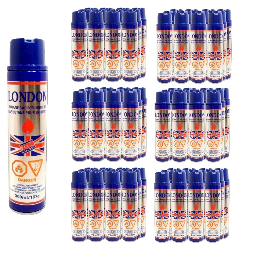 London 300ml Butane Gas Box Of 72pcs