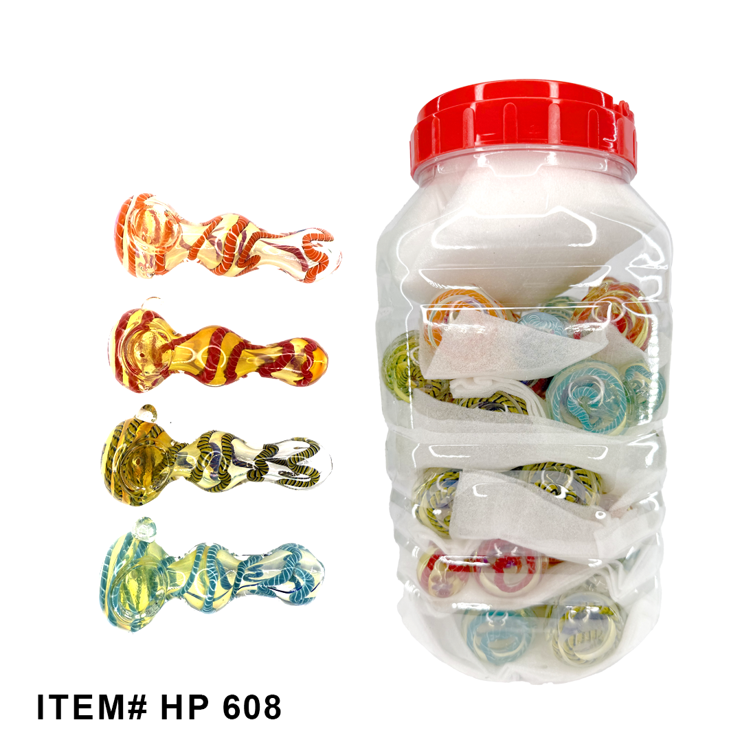 GLASS 4IN HANDPIPE 24CT JAR [HP-408]