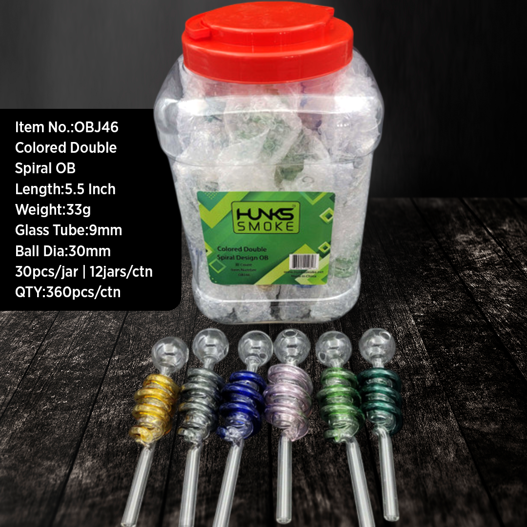 HUNKS SMOKE 5.5'' COLORED DOUBLE SPIRAL JAR