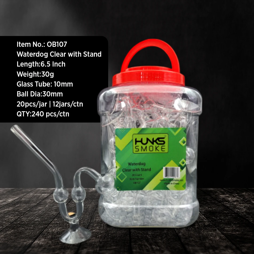 HUNKS SMOKE WATERDROP PIPE STAND GLASS JAR