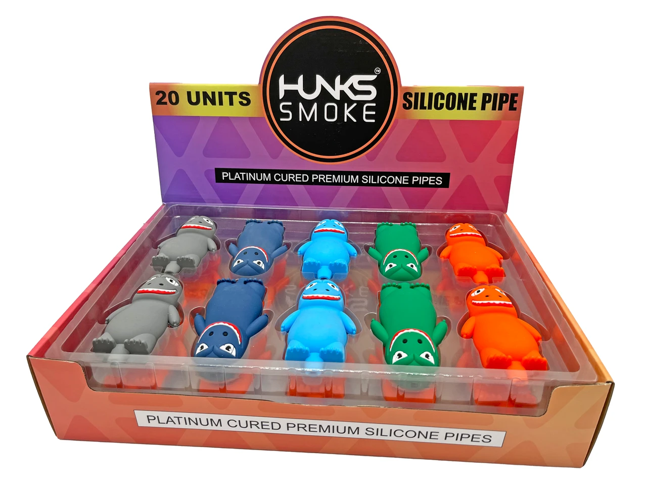 HUNKS SMOKE SILICONE COOLAID HAND PIPE 20CT