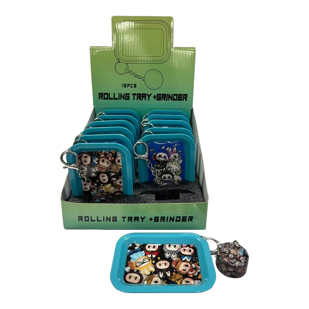 ROLLING TRAY + KEYCHAIN GRINDER 12CT DISPLAY [GT-355RA]