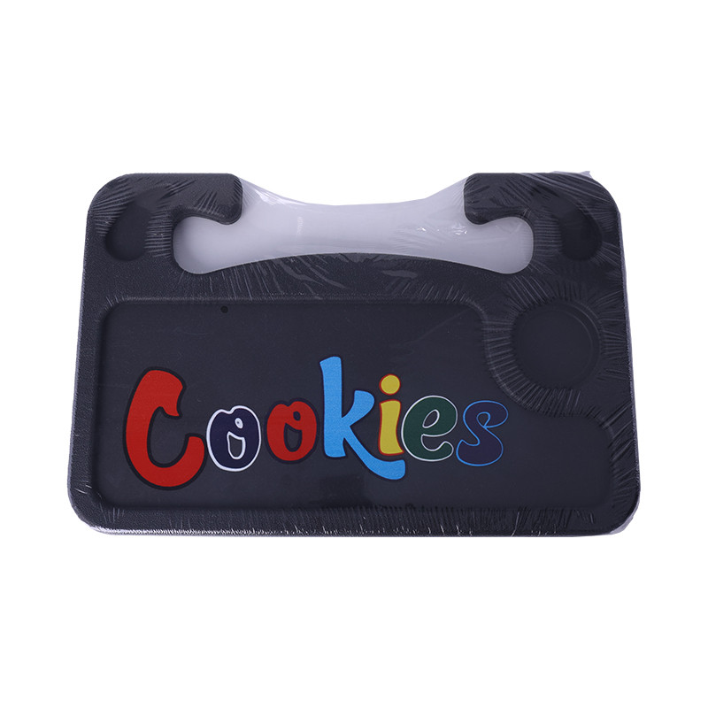 COOKIES BLACK PLASTIC LAP ROLLING TRAY 12CT