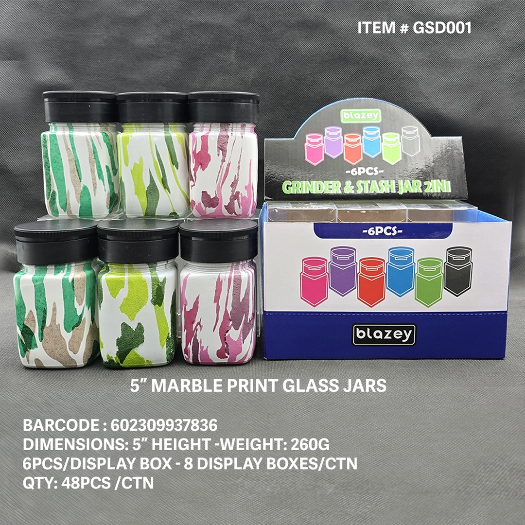 BLAZY 4CT GRINDER 63MM JAR MARBLES