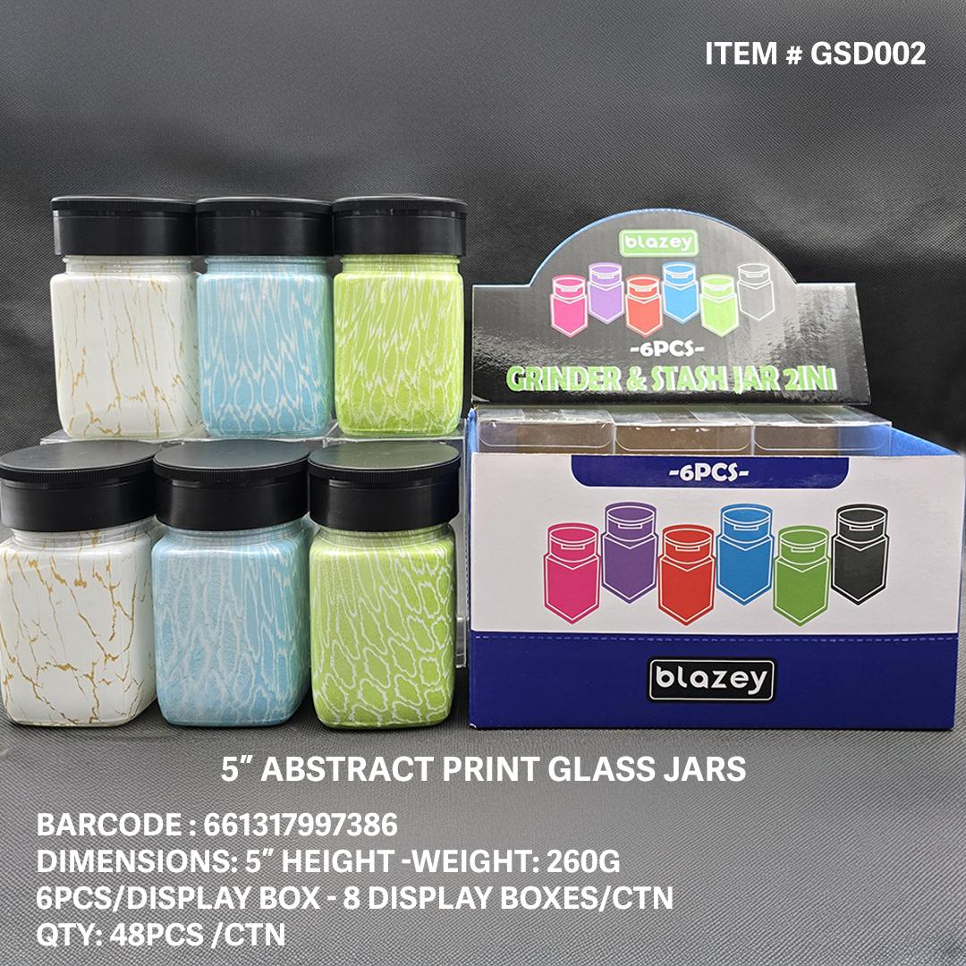 BLAZY GRINDER 6CT JAR ABSTRACT PRINT
